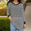 Lily | Black & White Houndstooth Tunic - Plus