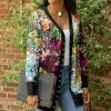 Lily | Purple & Yellow Floral Snap-Up Cardigan - Women & Plus
