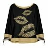 Lily | Black & Gold Scoop Neck Sweater - Women