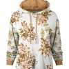 Lily | White & Beige Floral Chest-Pocket Hoodie - Plus