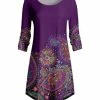 Lily | Purple Paisley Shift Dress - Women