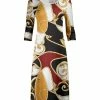 Lily | Gold & White Abstract A-Line Dress - Women