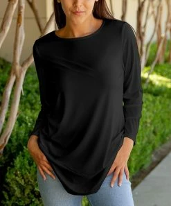 Lily | Black Long-Sleeve Tunic - Plus
