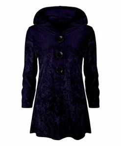 Lily | Dark Purple Velvet Button-Up Cardigan - Women & Plus