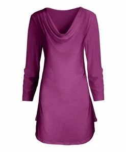 Lily | Fuchsia Cowl Neck Tunic - Women