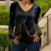 Lily | Black & Blue Marble V-Neck Tunic - Women