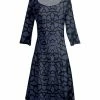 Lily | Navy & Black Abstract Scoop Neck A-Line Dress - Plus
