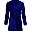 Lily | Blue Velvet Button-Up Tunic - Women
