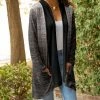 Lily | Gray & Black Heather Ombré Open Cardigan - Women