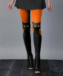 Lily | Black & Orange Cats Leggings - Women & Plus