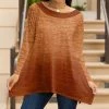Lily | Rust & Orange Boatneck Handkerchief Tunic - Plus