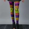 Lily | Purple & Green Skeleton Leggings - Plus