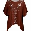 Lily | Red & White Floral Sidetail Tunic - Women