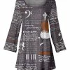 Lily | Purple & Orange Cello 'Classical Music' Swing Tunic - Women