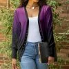 Lily | Purple & Black Ombré Snap-Button Cardigan - Women & Plus