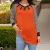 Lily | Orange & Black Halloween Icons Border Long-Sleeve V-Neck Tunic - Women & Plus