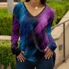 Lily | Blue & Purple Abstract V-Neck Tunic - Women