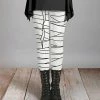 Lily | White & Black Mummy Wrap Leggings - Women