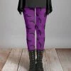 Lily | Purple & Black Stripe Bat Leggings - Plus