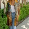 Lily | Blue & Gold Paisley Pocket Button-Up Coat - Women