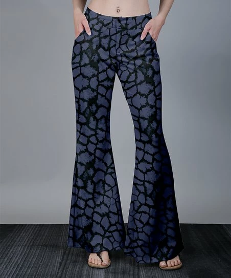 Lily | Blue & Black Stone Wide-Leg Pants - Women 1 Lily | Blue & Black Stone Wide-Leg Pants - Women