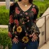 Lily | Black & Rose Floral Tunic - Women