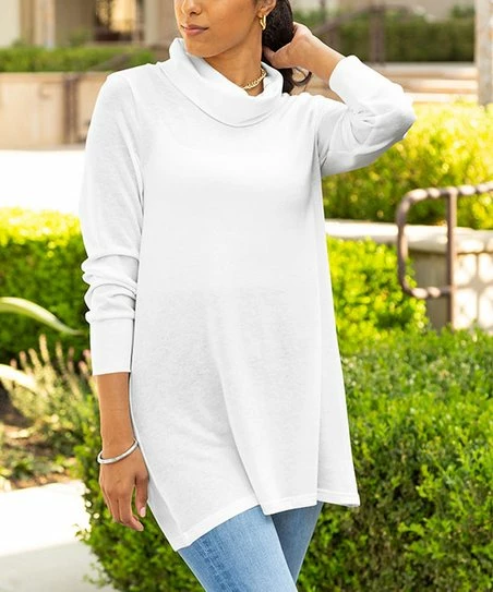 Lily | White Cowl Neck Tunic - Women & Plus 1 Lily | White Cowl Neck Tunic - Women & Plus