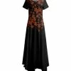 Lily | Black & Brown Floral Handkerchief Maxi Dress - Plus