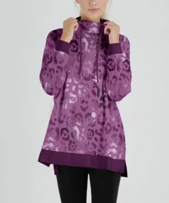 Lily | Purple & Mauve Leopard Cowl Neck Top - Women