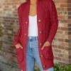 Lily | Red Textured-Knit Pocket Cardigan - Women