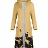 Lily | Gold & Black Floral Pocket Hooded Duster - Women