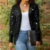 Lily | Black & White Stars Snap-Button Cardigan - Women & Plus