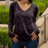 Lily | Purple & Dark Gray Abstract V-Neck Long-Sleeve Tunic - Plus