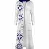 Lily | Navy & White Snowflake Pocket Hooded Open Duster - Women