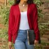 Lily | Red Button-Up Cardigan - Women & Plus