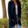 Lily | Navy Pocket Open Cardigan - Women & Plus