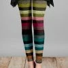 Lily | Olive & Teal Stripe Leggings - Women