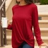 Lily | Red Twist-Hem Long-Sleeve Tunic - Women & Plus
