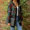 Lily | Black Multicolor Floral Pocket Snap-Button Cardigan - Women & Plus