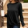 Lily | Black Twist-Hem Long-Sleeve Tunic - Women & Plus