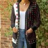 Lily | Black & White Polka Dot Pocket Snap-Button Cardigan - Women & Plus