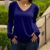 Lily | Blue V-Neck Tunic - Women