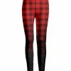Lily | Red & Black Plaid Ombré Leggings - Women