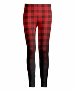 Lily | Red & Black Plaid Ombré Leggings - Women