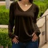Lily | Brown V-Neck Tunic - Women