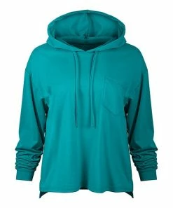 Lily | Turquoise Hi-Low Hoodie - Women