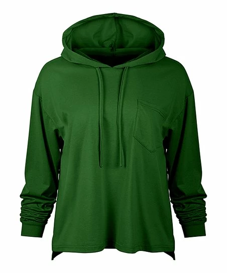 Lily | Green Hi-Low Hoodie - Women 1 Lily | Green Hi-Low Hoodie - Women