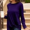 Lily | Purple Twist-Hem Crewneck Tunic - Women & Plus