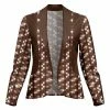 Lily | Brown & White Pixel Notch-Lapel Blazer - Women